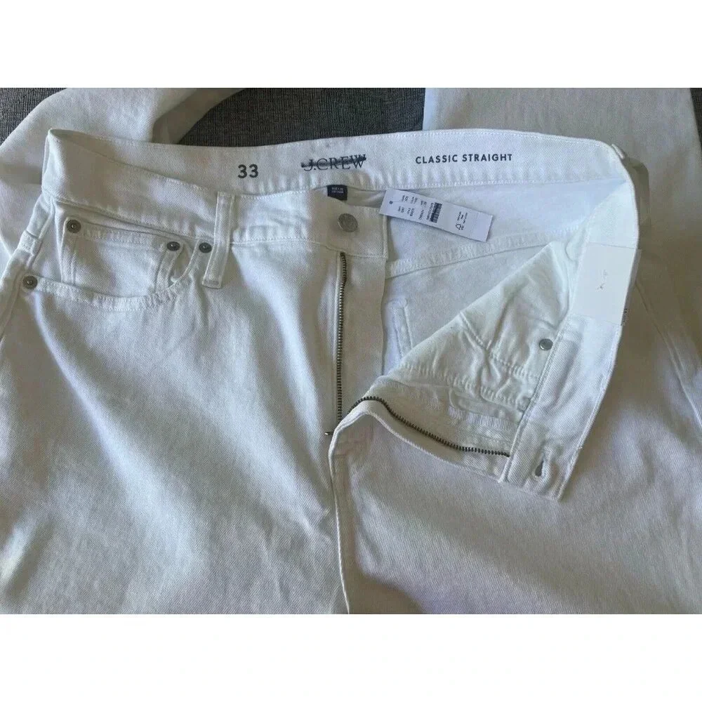 J.Crew Classic Straight Jean in White Size 33 -New‎ I108